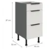Obrazek Szafka Kuchenna Aria-Wh/Ant Anti Fingerprint 40d 3s Bb