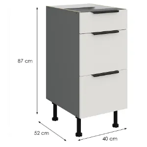 Obrazek Szafka Kuchenna Aria-Wh/Ant Anti Fingerprint 40d 3s Bb