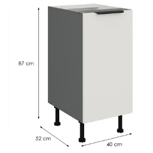 Obrazek Szafka Kuchenna Aria-Wh/Ant Anti Fingerprint 40d 1f Bb