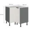 Obrazek Szafka Kuchenna Aria-Wh/Ant Anti Fingerprint 90x90 Dn 2f Bb