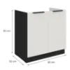 Obrazek Szafka Kuchenna Aria-Wh/Bl Anti Fingerprint 80zl 2f Bb
