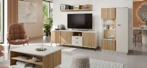 Obrazek Komoda RTV dwudrzwiowa z szufladami Mosano LUSF101