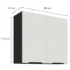 Obrazek Szafka Kuchenna Aria-Wh/Bl Anti Fingerprint 80g-72 2f