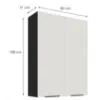 Obrazek Szafka Kuchenna Aria-Wh/Bl Anti Fingerprint 80g-108 2f
