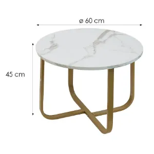 Obrazek Stolik Pmc-Ct2514 Bialy Marmur/Złoty