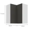 Obrazek Szafka Kuchenna Aria-Gr/Wh Anti Fingerprint 60x60 Gn-72 2f (90°)