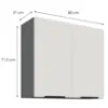 Obrazek Szafka Kuchenna Aria-Wh/Ant Anti Fingerprint 80g-72 2f