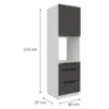 Obrazek Szafka Kuchenna Aria-Gr/Wh Anti Fingerprint 60dps-210 1f 3s