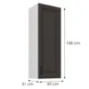 Obrazek Szafka kuchenna Stilo grafit mat/biały 40G-108 1F