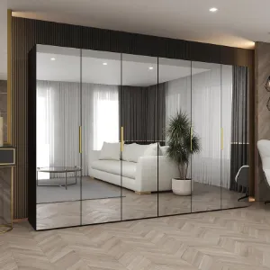 Obrazek Szafa Marbella III 300 czarny/złoty