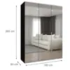 Obrazek Szafa Alicante III 150 czarny/srebrny