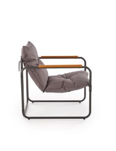 Obrazek Zestaw ogrodowy Hembka (sofa, fotel 2x, ława) popielaty/brązowy