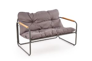 Obrazek Zestaw ogrodowy Hembka (sofa, fotel 2x, ława) popielaty/brązowy