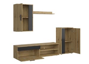 Obrazek Meblościanka Forma dąb artisan/czarny