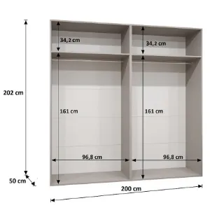 Obrazek Szafa Sandi 3-200 kaszmir/kaszmir