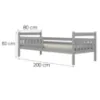 Obrazek Łóżko Dawid standard + barierka 80x200 szary