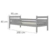 Obrazek Łóżko Dawid standard + barierka 90x200 szary