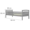 Obrazek Łóżko Tosia standard + barierka 80x160 szary