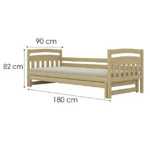 Obrazek Łóżko Dawid dodatkowe spanie 80x200 naturalne, lakierowane