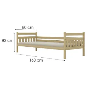 Obrazek Łóżko Dawid standard 80x160 naturalne, lakierowane