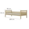 Obrazek Łóżko Dawid standard 90x200 naturalne, lakierowane