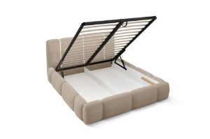 Obrazek Łóżko tapicerowane Merinno 180x200 jasny beż bez oświetlenia LED