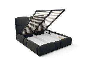 Obrazek Łóżko tapicerowane Ophelio 160x200 czarny bez oświetlenia LED