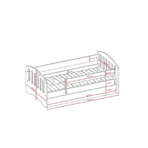 Obrazek Łóżko dziecięce Classic 1+M Biały 80x140