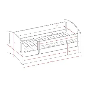 Obrazek Łóżko dziecięce Classic 2+M Różowy 80x160