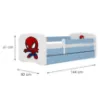Obrazek Łóżko dziecięce Babydreams+SZ+M niebieski 70x140 Spider-man