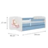 Obrazek Łóżko dziecięce Babydreams+SZ+M niebieski 80x160 sen