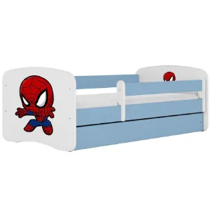 Łóżko dziecięce Babydreams+SZ+M niebieski 80x160 Spider-man