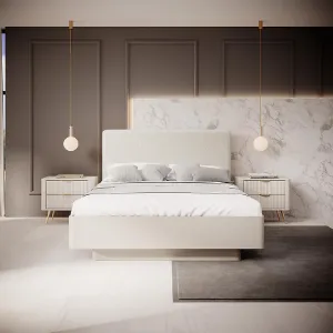 Obrazek Łóżko Lante I 160 z zagłówkiem tapicerka beige