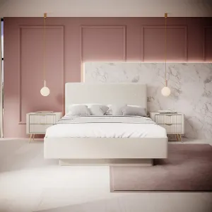 Obrazek Łóżko Lante I 160 z zagłówkiem tapicerka beige