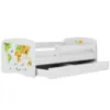 Obrazek Łóżko dziecięce Babydreams+SZ+M biały 80x160 mapa