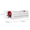 Obrazek Łóżko dziecięce Babydreams+SZ+M biały 80x160 Spider-man