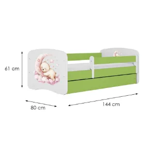 Obrazek Łóżko dziecięce Babydreams+SZ+M zielony 70x140 sen