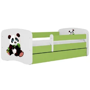Łóżko dziecięce Babydreams+SZ+M zielony 80x160 panda 2