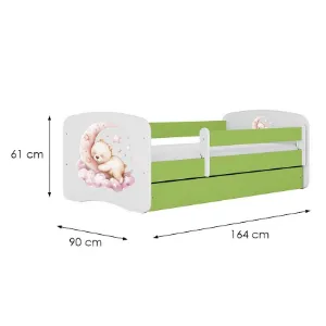Obrazek Łóżko dziecięce Babydreams+SZ+M zielony 80x160 sen