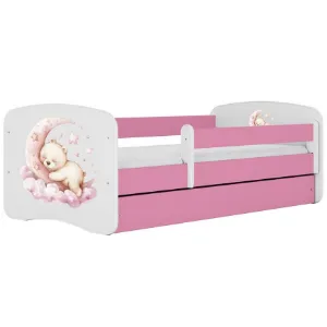 Łóżko dziecięce Babydreams+SZ+M różowy 80x160 sen