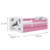 Obrazek Łóżko dziecięce Babydreams+SZ+M różowy 80x180 Nasa
