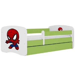 Obrazek Łóżko dziecięce Babydreams+SZ+M zielony 80x180 Spider-man