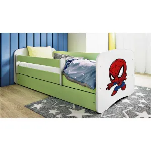 Obrazek Łóżko dziecięce Babydreams+SZ+M zielony 80x180 Spider-man