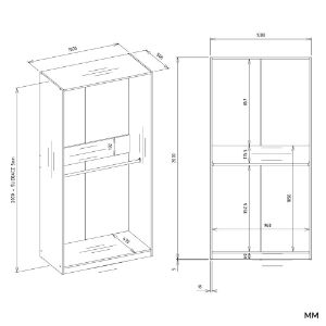 Obrazek Szafa z drążkami Aprire 100 cm biały