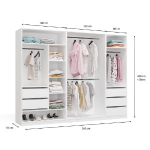 Obrazek Garderoba Aprire 260 cm biały
