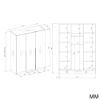 Obrazek Szafa Sensory 150 cm 3D biały czarne uchwyty