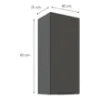 Obrazek Szafka kuchenna Aria-GR/ANT anti fingerprint 40G-90 1F