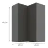 Obrazek Szafka kuchenna Aria-GR/ANT anti fingerprint 60X60 GN-90 2F (90°)
