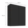 Obrazek Szafka kuchenna Aria-BL/BL anti fingerprint 80G-90 2F