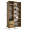 Obrazek Szafa Como 1-120 (40) biały/czarny